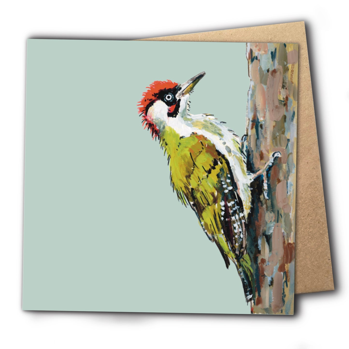 Green Woodpecker Greetings Card - Widget