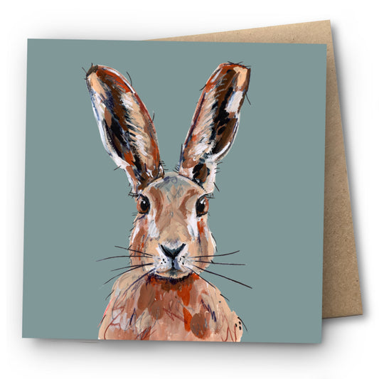 Hare Greetings Card - Mousse