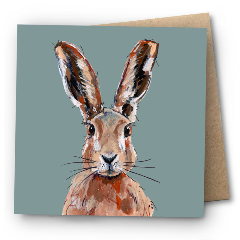 Hare Greetings Card - Mousse