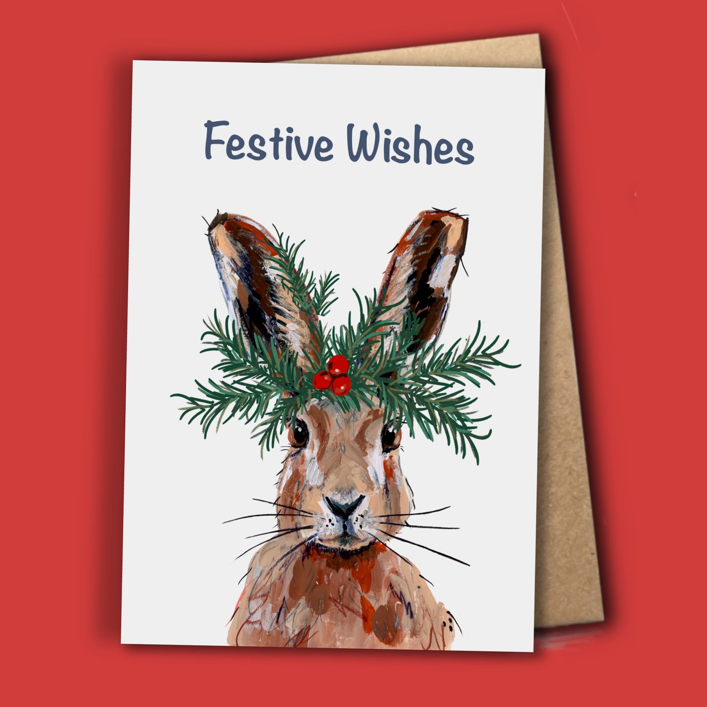 Hare Christmas Card - Mousse - A7