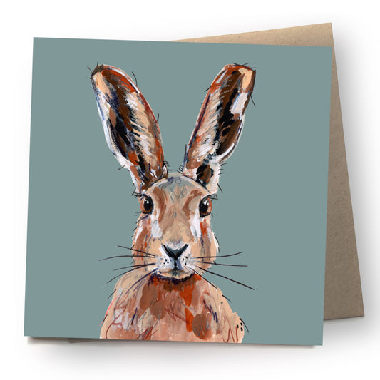 Hare Greetings Card - Mousse