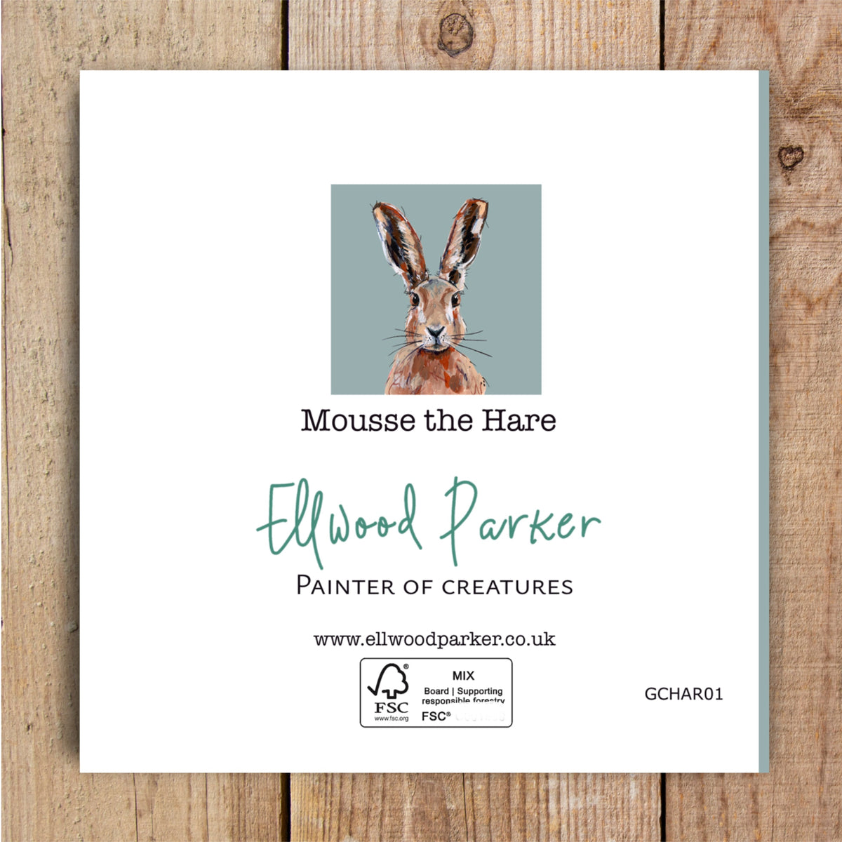 Mousse the Hare Eco-Friendly Greetings Card | Wildlife Stationery