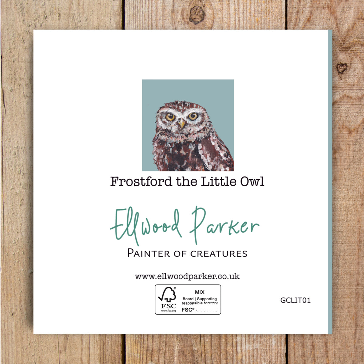 Frostford the Little Owl Eco-Friendly Greetings Card | Wildlife Stationery