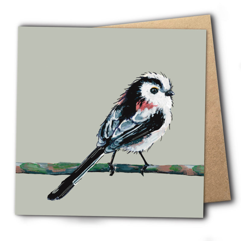 Long Tailed Tit Greetings Card - Puff