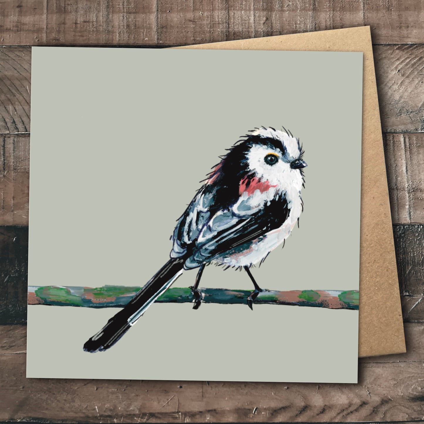 Long Tailed Tit Greetings Card - Puff