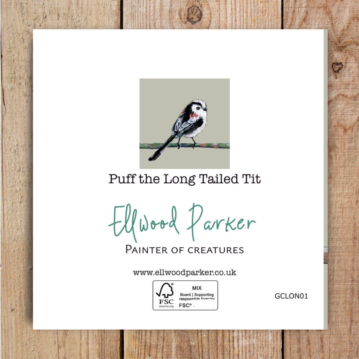 Puff the Long Tailed Tit Eco-Friendly Greetings Card | Wildlife Stationery