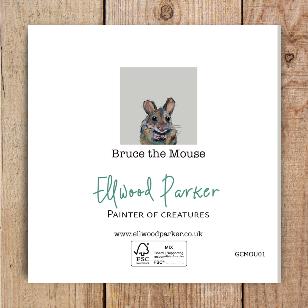 Bruce the Mouse Eco-Friendly Greetings Card | Wildlife Stationery