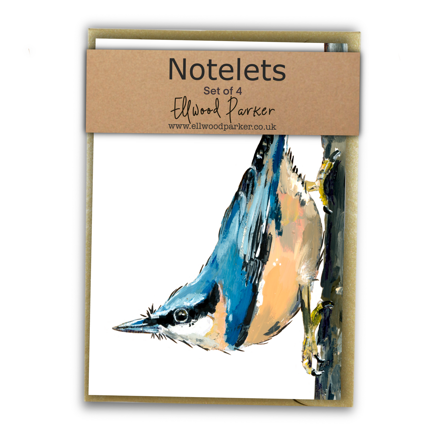 Nuthatch Notelet Set - Strudel