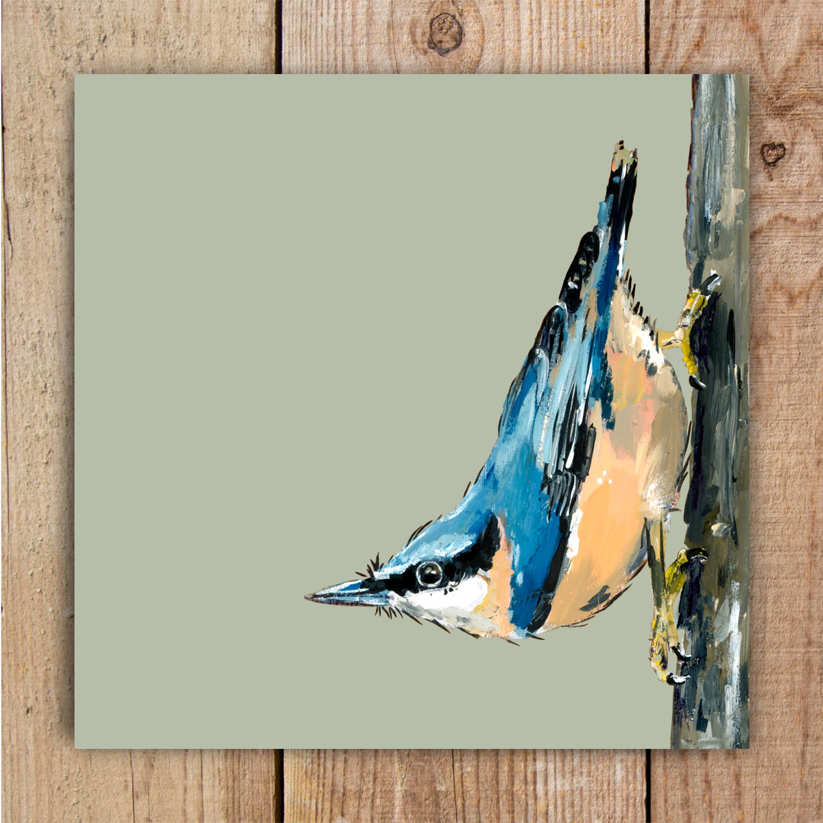 Strudel the Nuthatch Eco-Friendly Greetings Card | Wildlife Stationery
