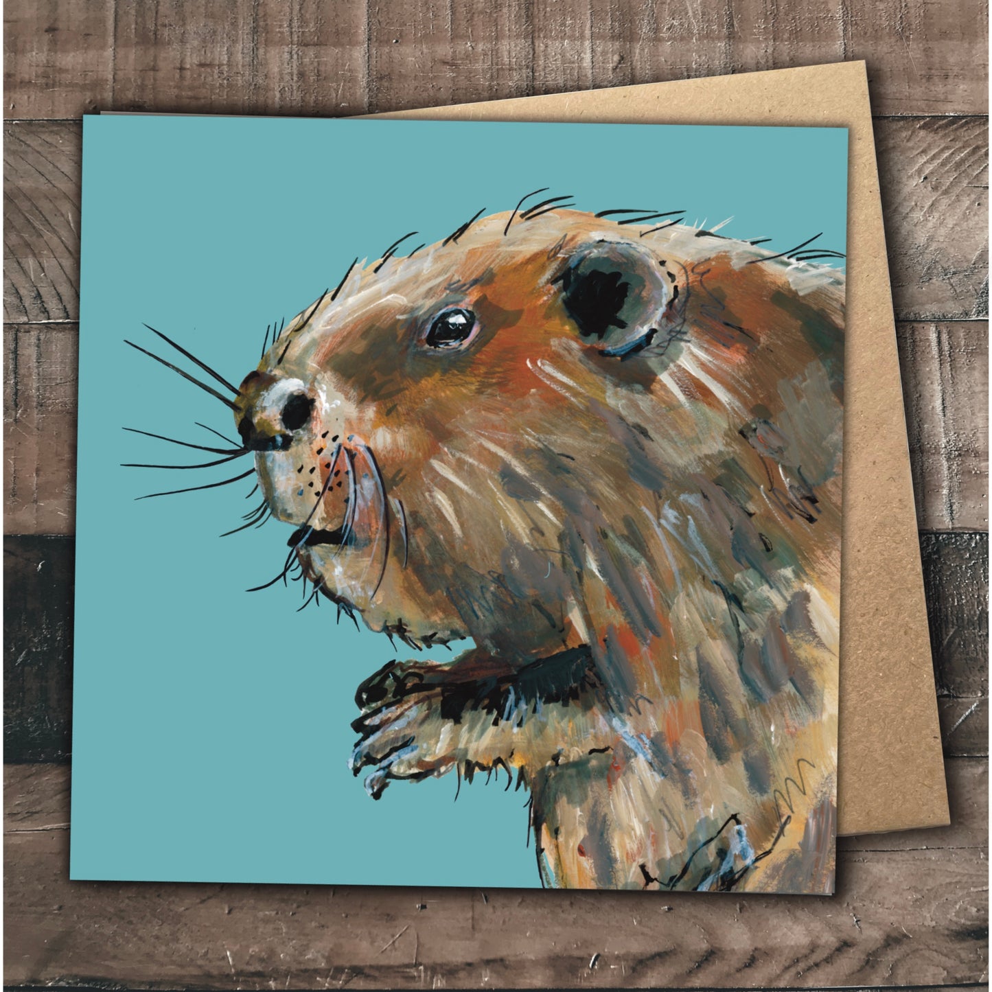 Beaver Greetings Card - Bushy