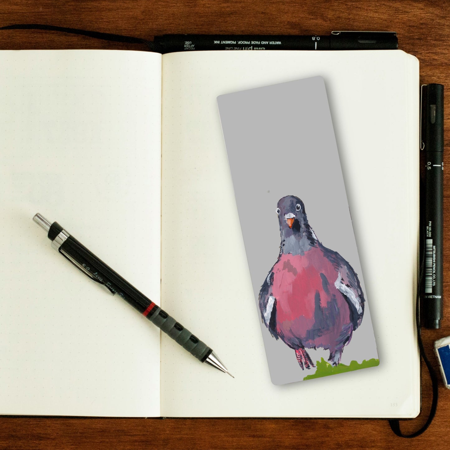 Pigeon Bookmark - Poopy