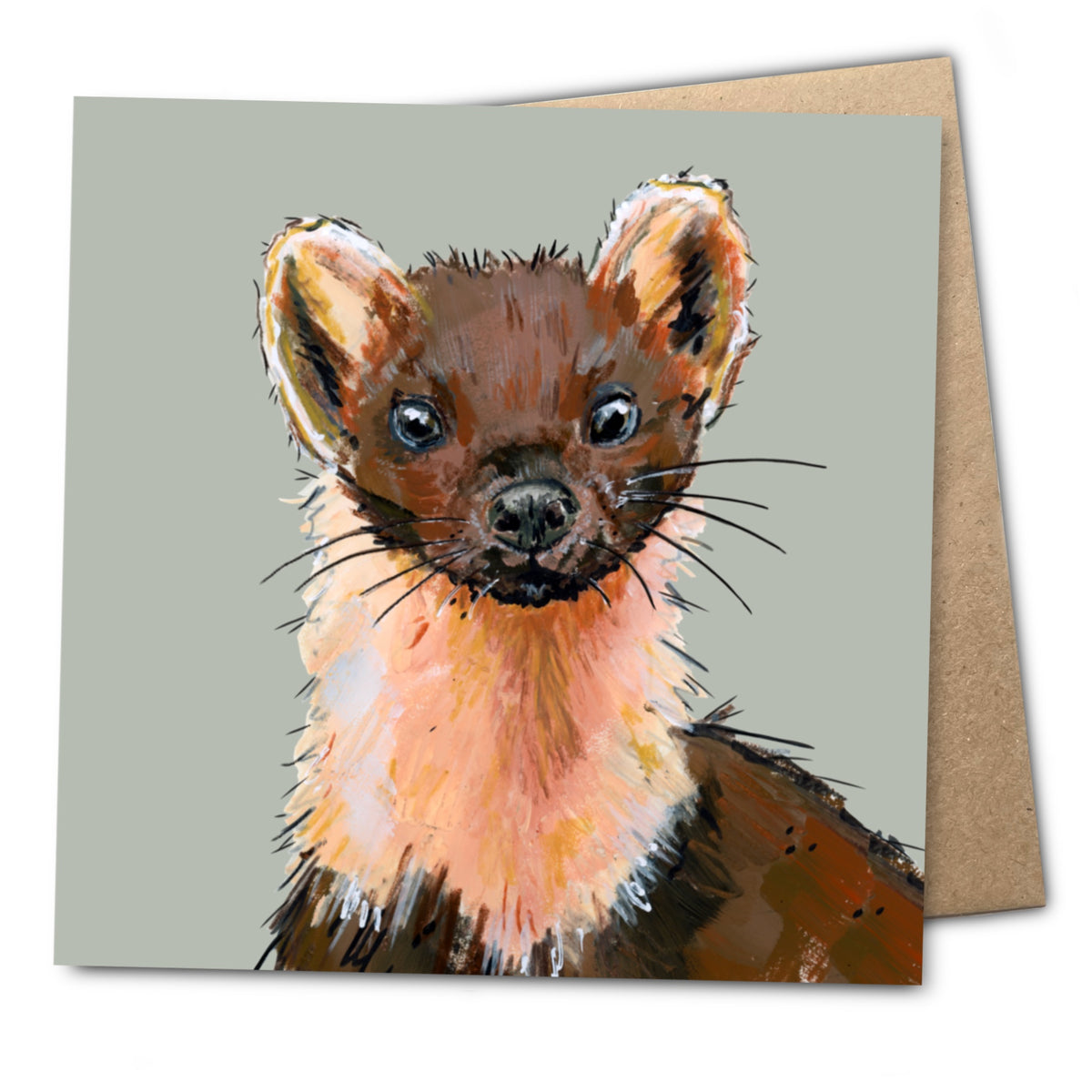 Panini the Pine Marten Eco-Friendly Greetings Card | Wildlife Stationery