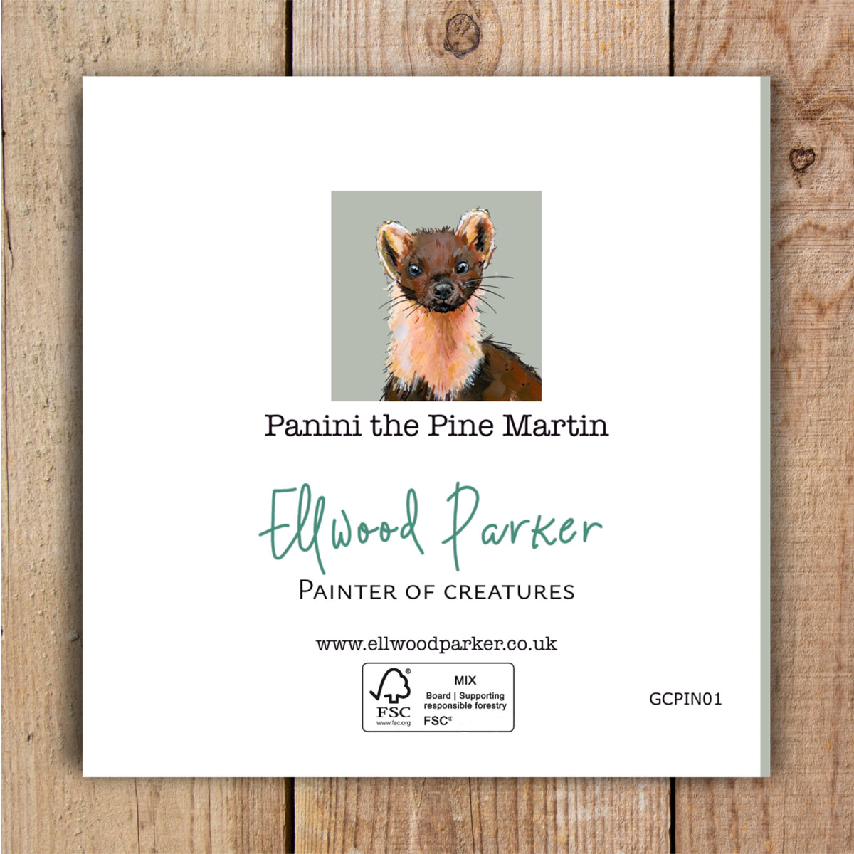 Panini the Pine Marten Eco-Friendly Greetings Card | Wildlife Stationery