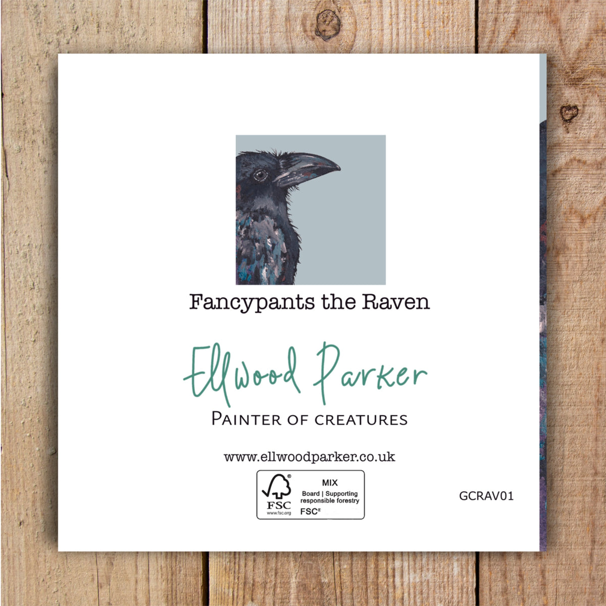Fancypants the Raven Eco-Friendly Greetings Card | Wildlife Stationery