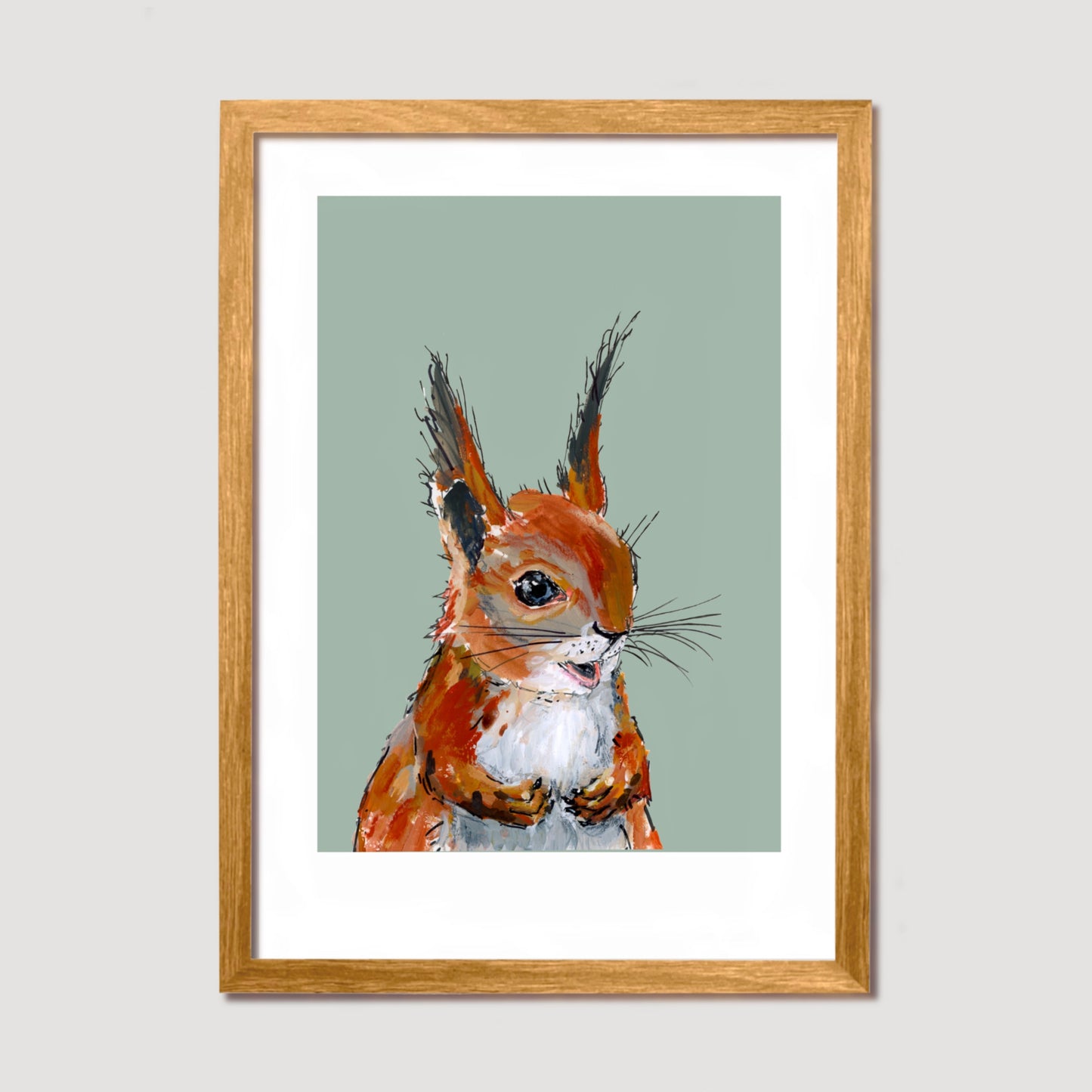 Red Squirrel Art Print - Pistachio