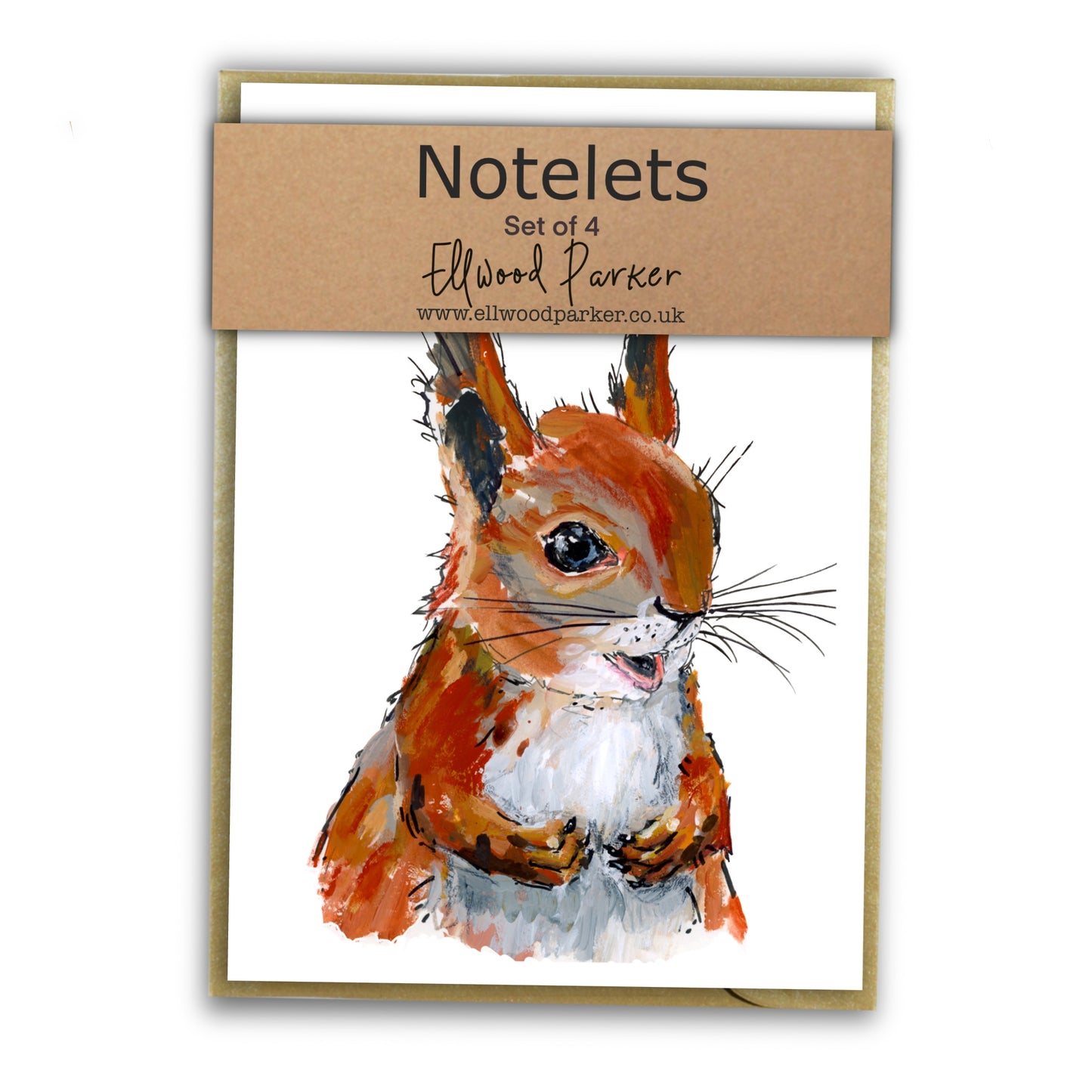 Red Squirrel Notelet Set - Pistachio