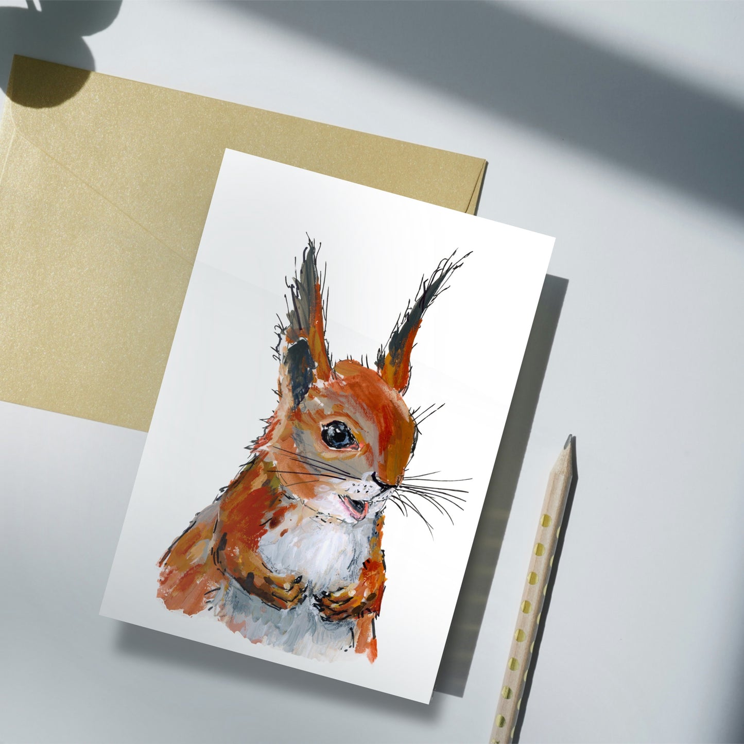 Red Squirrel Notelet Set - Pistachio