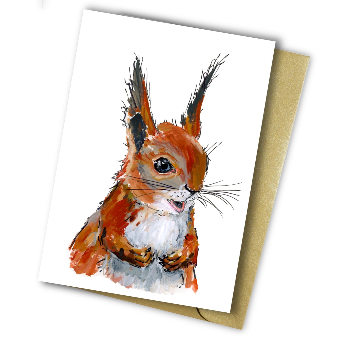 Red Squirrel Notelet Set - Pistachio