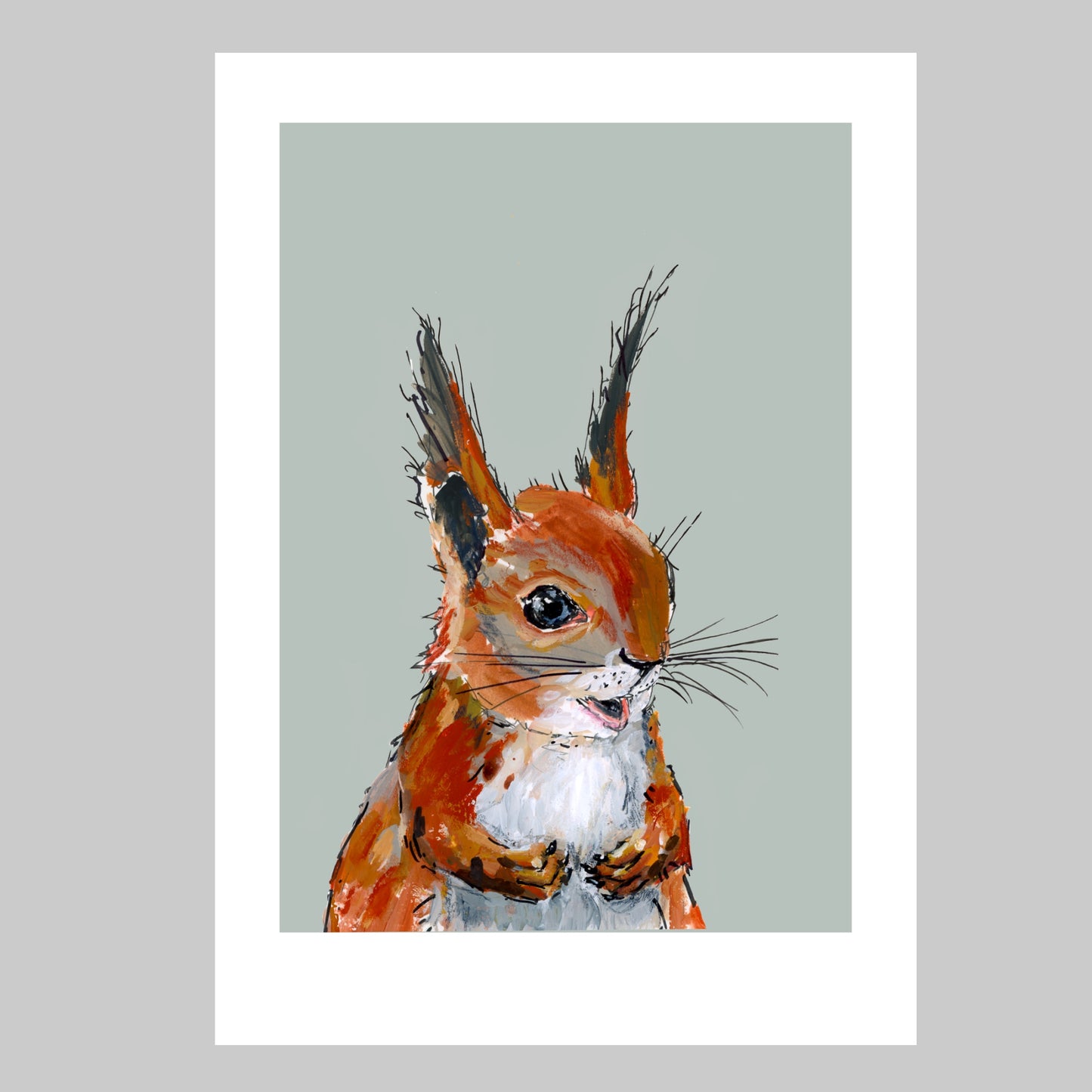 Red Squirrel Art Print - Pistachio