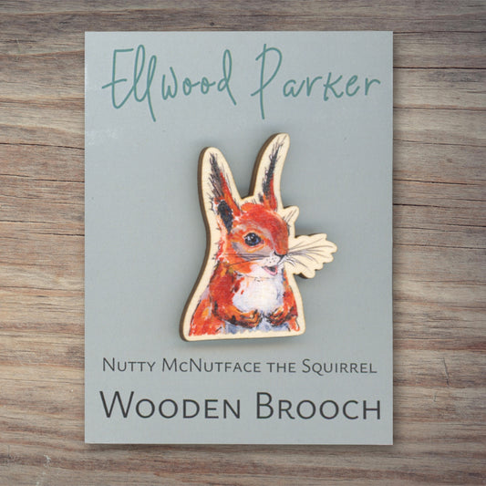 Red Squirrel Brooch - Nutty McNutface t