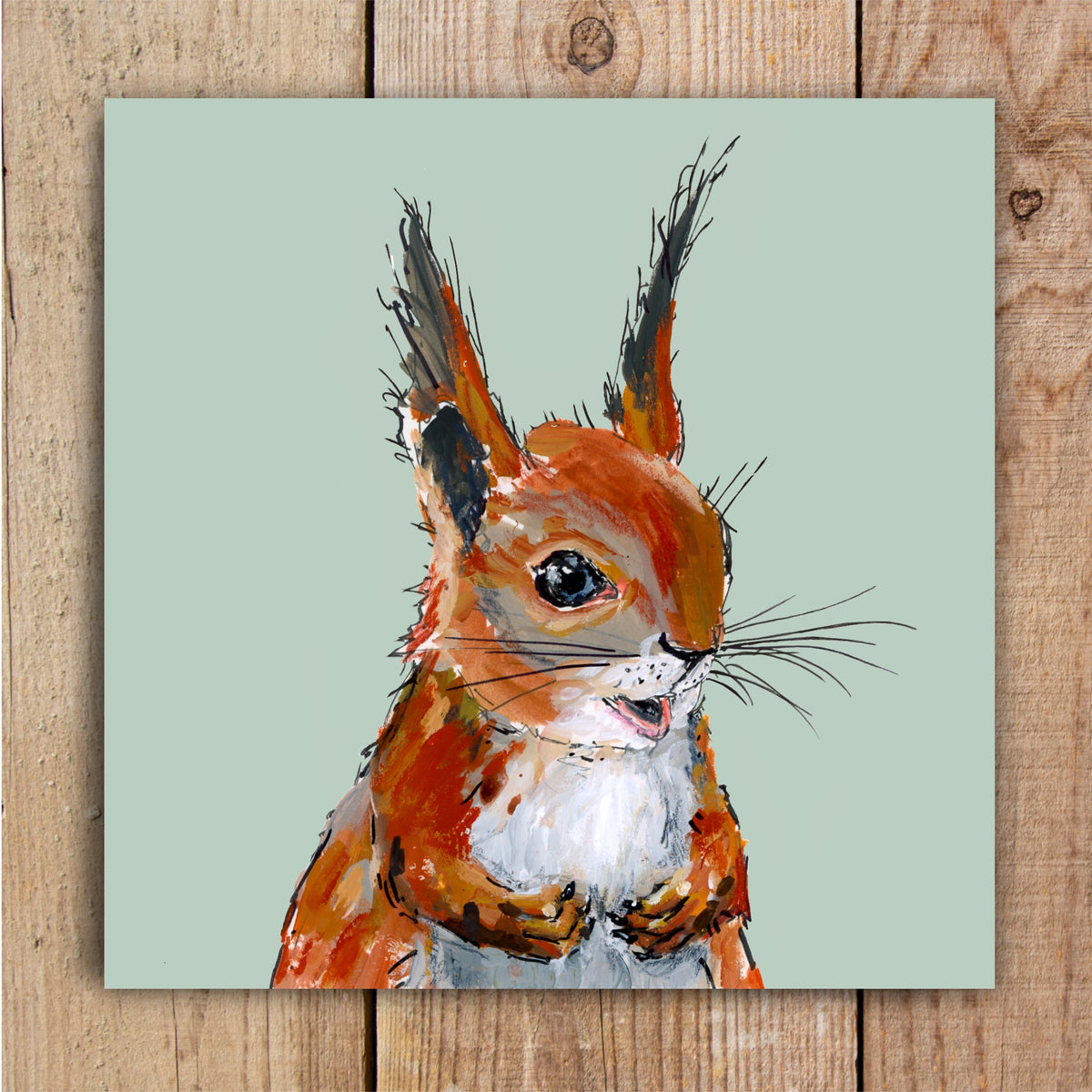 Pistachio the Red Squirrel Eco-Friendly Greetings Card | Wildlife Stationery