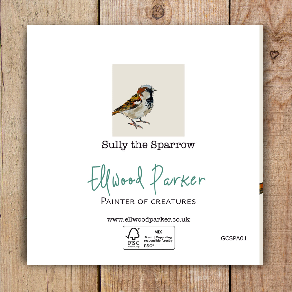 Sully the Sparrow Eco-Friendly Greetings Card | Wildlife Stationery