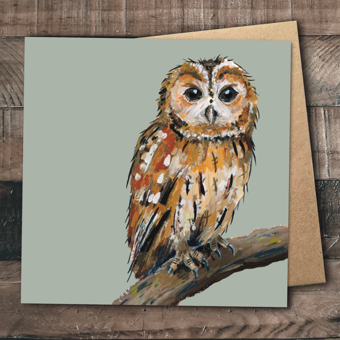 Tawny Owl Greetings Card - Smaug