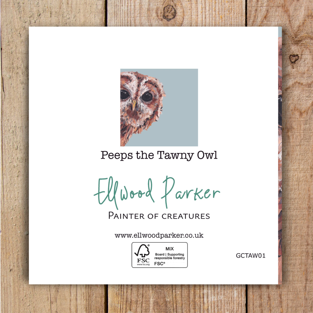 Peeps the Tawny Owl Eco-Friendly Greetings Card | Wildlife Stationery