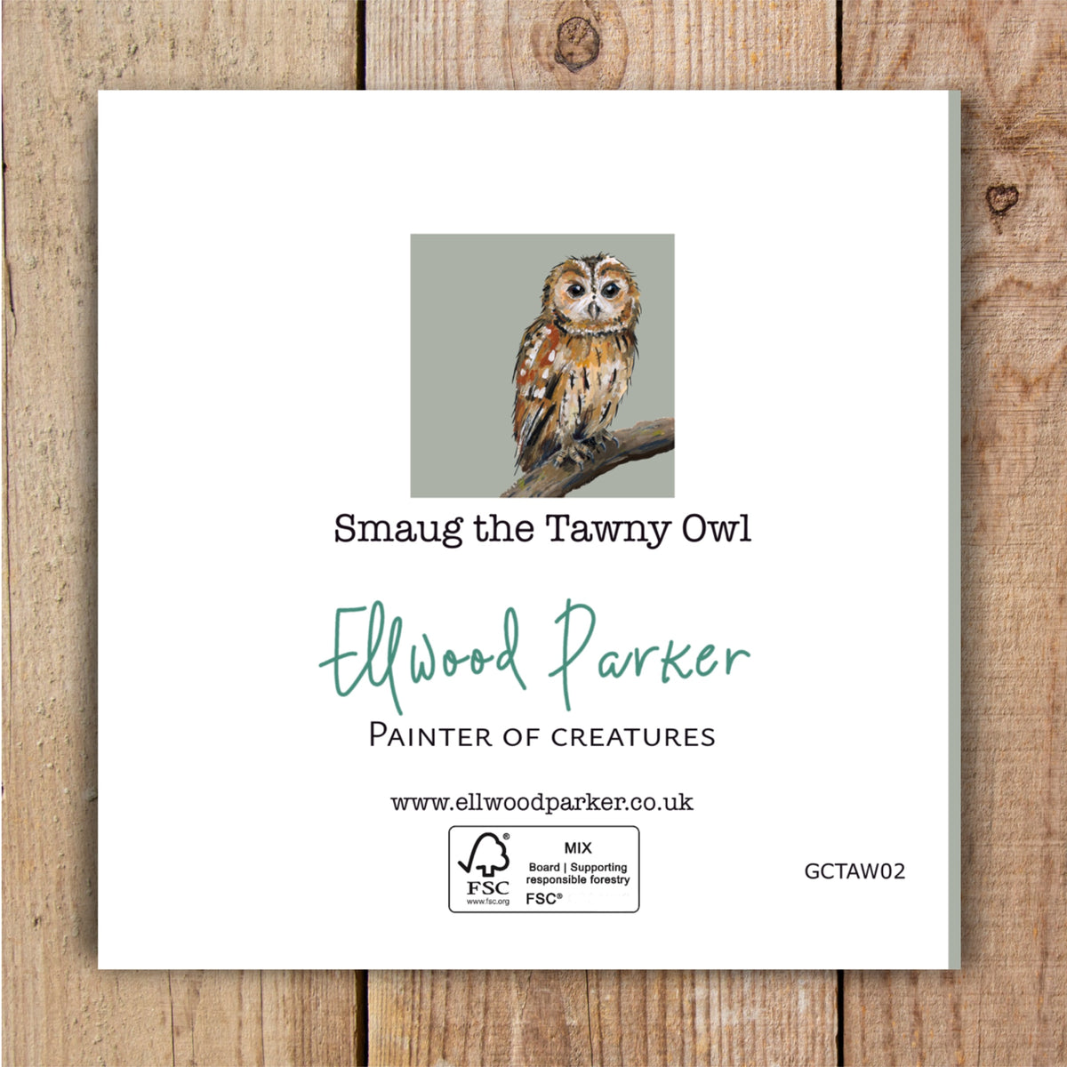 Smaug the Tawny Owl Eco-Friendly Greetings Card | Wildlife Stationery