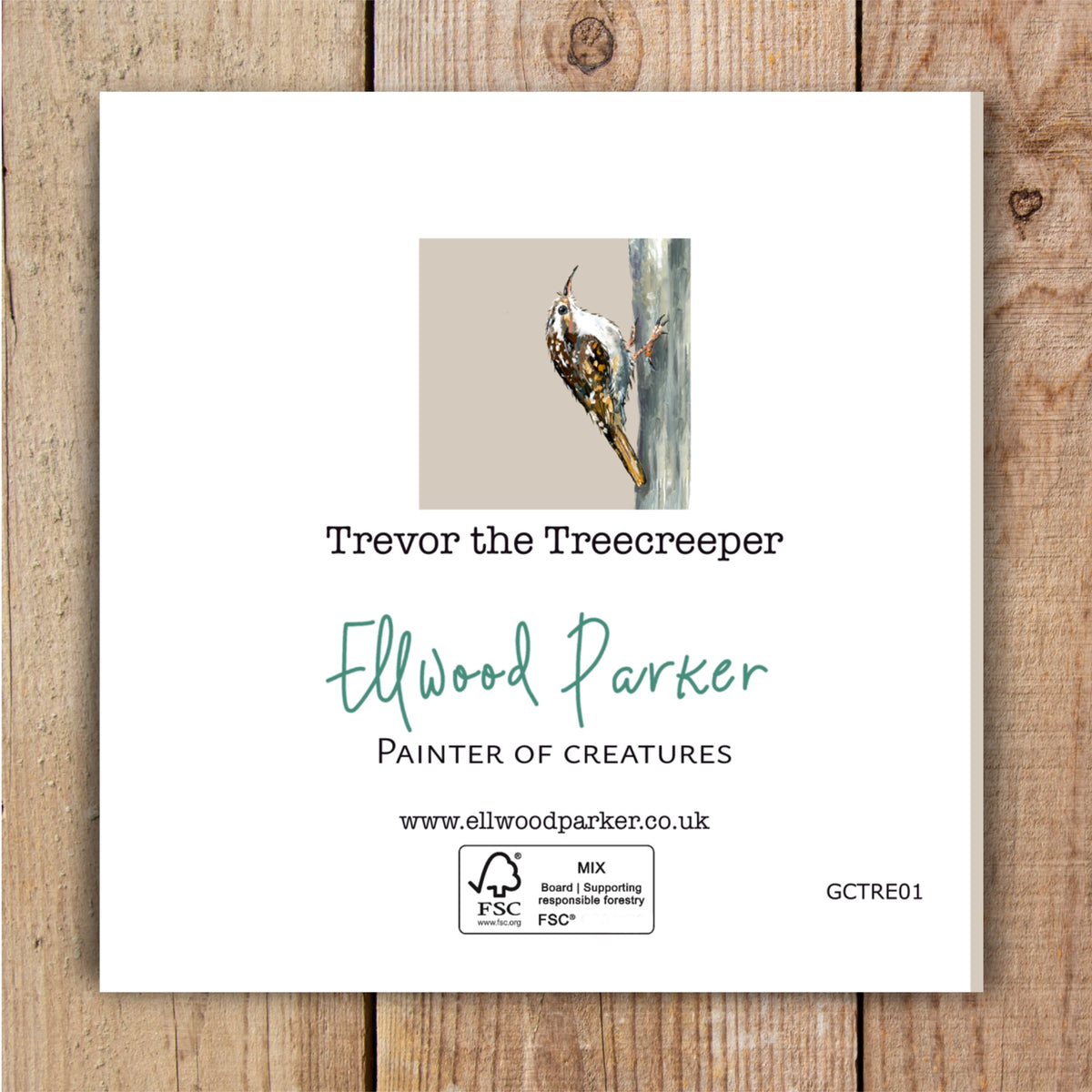 Trevor the Treecreeper Eco-Friendly Greetings Card | Wildlife Stationery